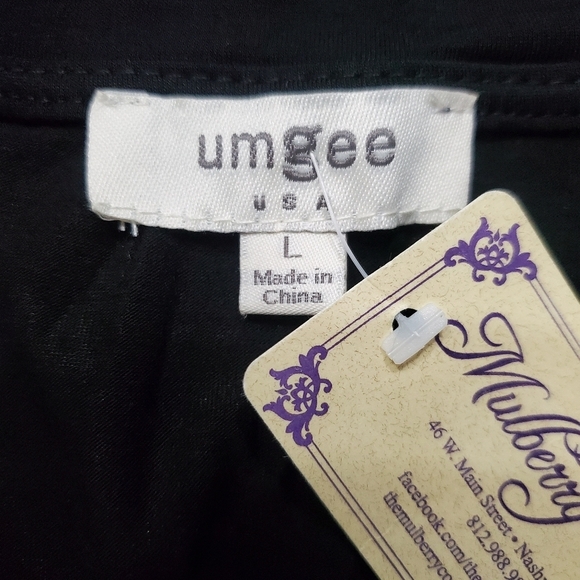 NWT Umgee Women's Size Large Tank Dress/ Tunic Black V-Neck A-Line w/Pockets - Picture 4 of 4